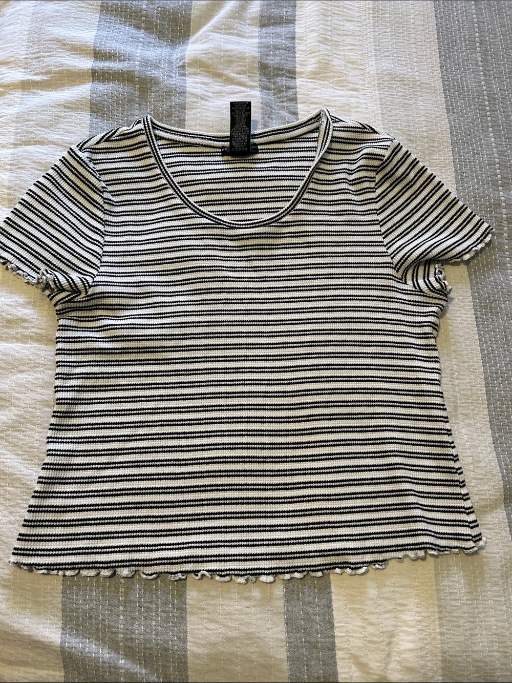 Design History Black & White Striped Short Sleeve Tee